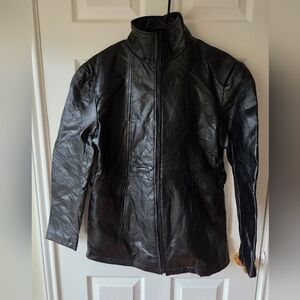 Navarre Leather Company Genuine Black Leather Jacket Men's M NWT $100